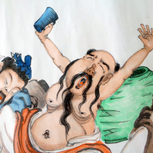 Spirit Drunks Scroll Painting by Tristina Dietz Elmes 
