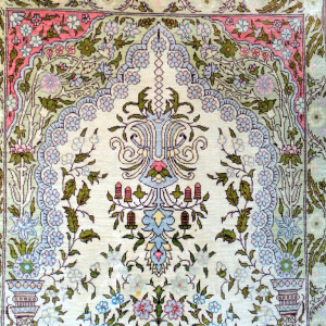Turkish Extra Fine Silk Prayer Rug 47" x 26" by Tristina Dietz Elmes 