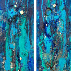 Sapphire Seas - Diptych (2 Panels) by Tristina Dietz Elmes