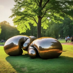 Fight by Brendon McNaughton  Image: This piece is a conceptual rendering available for production upon commission, with a typical creation time ranging from 6 months to 1 year, depending on the complexity and scale of the project.