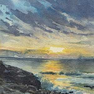 Crashing Waves at Sunset by Rick Osann Art