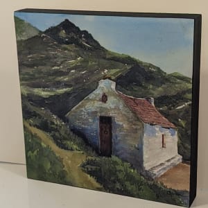 Somewhere in the Highlands by Rick Osann Art  Image: 10x10, sealed and surface mounted on 1-3/8" deep cradle frame, black.
