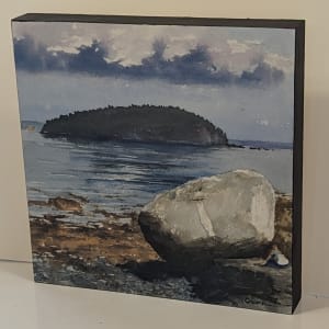 Balance Rock & Clouds by Rick Osann Art  Image: 10x10, sealed and surface mounted on 1-3/8" deep cradle frame, black.