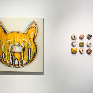 Ablaze Glaze Donut: A Painting of Jae Yong Kim's Ceramic Donut by Melodie Provenzano 
