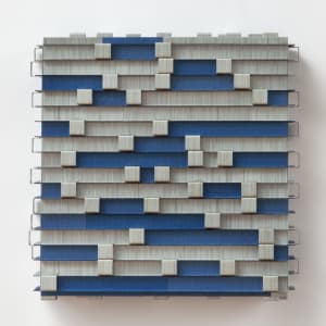 Staples XV by Carlo Marcucci  Image: Staples XV
Carlo Marcucci, 2014
Staples and enamel on panel, 9” x 9” x 2.5”