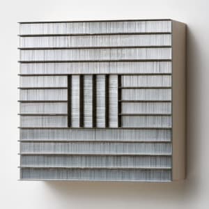 Staples I by Carlo Marcucci  Image: Staples I (original version)
Carlo Marcucci, 2007
Staples on wood, 6" x 6" x 2.5" 