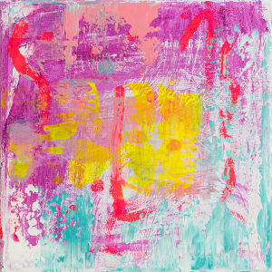Pink/White Abstract by Jamaal Malik