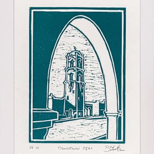 "Downtown Ojai" Linocut #4 by Dan Schultz Fine Art 