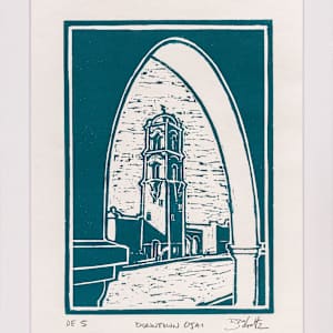 "Downtown Ojai" Linocut #5 by Dan Schultz Fine Art 
