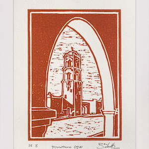 "Downtown Ojai" Linocut #8 by Dan Schultz Fine Art 