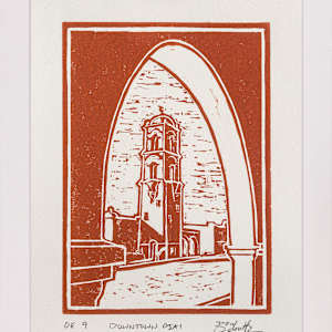 "Downtown Ojai" Linocut #9 by Dan Schultz Fine Art 