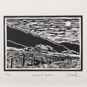 "Moonlit Barn" Linocut 5/5 by Dan Schultz