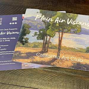 "Lakeside Glare" by Dan Schultz  Image: This painting was pictured on the cover of the exhibition booklet for the California Art Club Plein Air Visions Show at Santa Paula Art Museum May 10 - September 7, 2025.