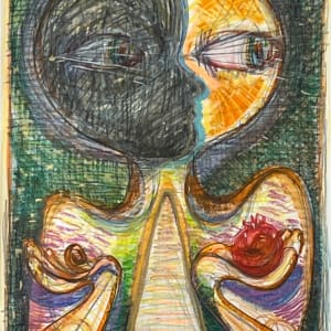 In the Pomegranate of your Hand by Lois Keller  Image: Left side of diptych,  44" x 30" paper