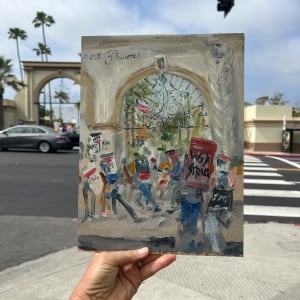 Writers Strike at Paramount Pictures by Lois Keller  Image: A day in LA.