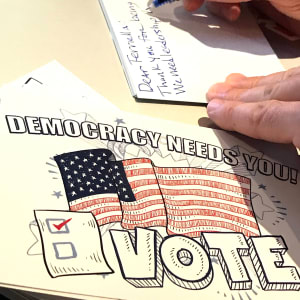 Post Carding for Democracy by Lois Keller 