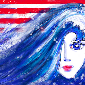 The American Blue Wave Saves Democracy Poster by Lois Keller