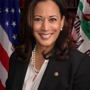 The Congress Woman from California Becomes the First Female Vice-President by Lois Keller  Image: Harris's official Senate photograph portrait 2016