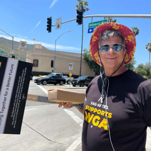 Holding the Line at Warner Brothers Studio, Los Angeles California by Lois Keller  Image: I have met so many different people affected by the strike.