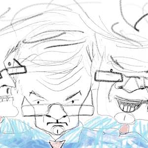 Digital Drawings of the Impeachment Trial of Donald Trump by Lois Keller 