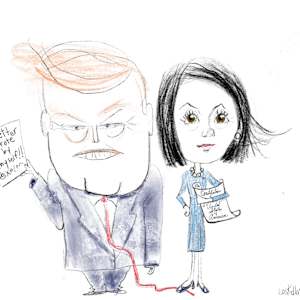 Digital Drawings of the Impeachment Trial of Donald Trump by Lois Keller 