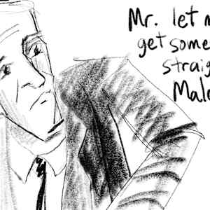 Digital Drawings of the Impeachment Trial of Donald Trump by Lois Keller 