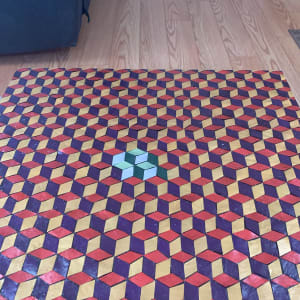 Escher cubes tabletop by Dina Afek  Image: Mosaic is done