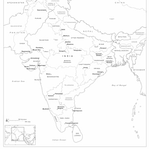 Map of Selected Jain Sites in India and Pakistan