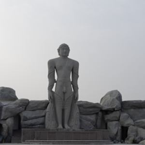Monolithic sculpture of Bahubali, 2024 by Songadh Jain Temple, Bhavnagar, Gujarat, India