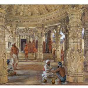Interior of the Domed Entrance to the Neminath Temple, Dilwara, Mount Abu by William Carpenter, English (1818-99)