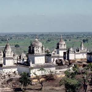 A View of Jain Temples on Sonagiri Hill by Sonagiri, Madhya Pradesh