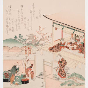 Ushiwakamaru and Princess Jōruri by Ryūryūkyo Shinsai