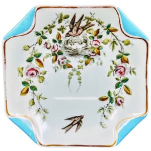 Unnamed (Bird Nest in Trailing Roses) by Sampson Bridgwood & Son