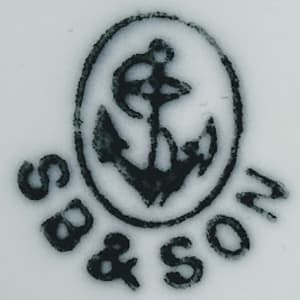 Unnamed (Bird Nest in Trailing Roses) by Sampson Bridgwood & Son  Image: Printed Maker's Mark