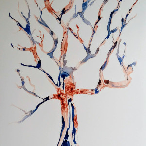 Blue and Burnt Umber Tree by Kit Hoisington 