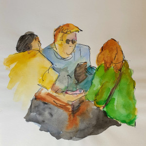 Three at Table by Kit Hoisington 