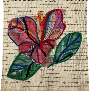 Timeless Bloom: Hibiscus on Recycled Canvas by Jeanne Connolly