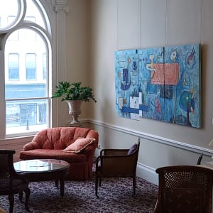 Evolution by Anita L Loomis  Image: Evolution: View of triptych on exhibit at Hanover Theater, Worcester, MA