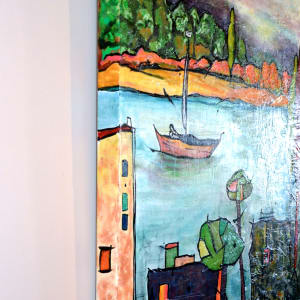 A Nice Place by Anita L Loomis  Image: A Nice Place; Signature on left painted gallery edge