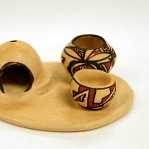 Zuni House and Bowl Figurine by Maggie Laate