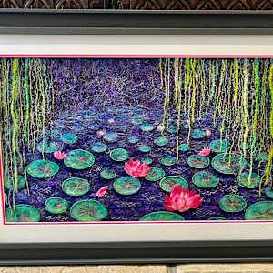 Lilies and Willow by Ushma Sargeant Art 