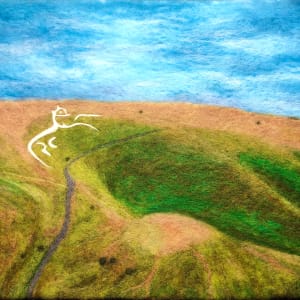 White Horse  and Dragon Hill 4 by Ushma Sargeant Art
