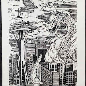 Kaiju Dragon vs. Space Needle by Krista O'Halpin, Image 1.
