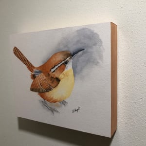 Carolina Wren 1 by Lisa Amport  Image: Mounted on a 1.5 inch wooden cradle