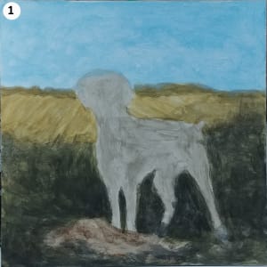 Good Girl, Daisy! by Richard Michael Delaney  Image: Painting process, step #1.