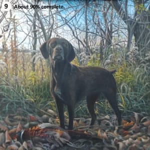 Good Girl, Daisy! by Richard Michael Delaney  Image: Painting process, step #9, approximately 90% complete.