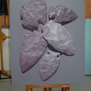 Flint Arrowheads by Richard Michael Delaney  Image: On the easel.