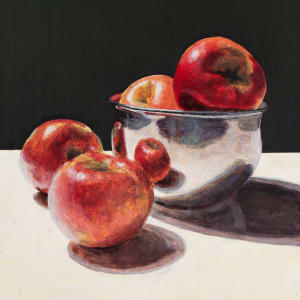 Red Apples and Metal Bowl #1 by Richard Michael Delaney
