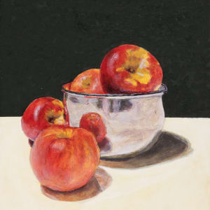 Red Apples and Metal Bowl #2 by Richard Michael Delaney