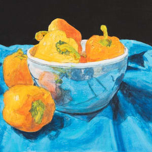 Peppers and China Bowl #2 by Richard Michael Delaney